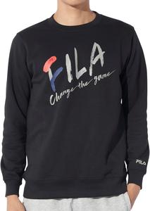 Мужская толстовка FILA с рукописным логотипом на передней части и флисовой подкладкой (444344), черный