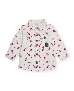 Детская белая рубашка с принтом гитар Tuc tuc, белый