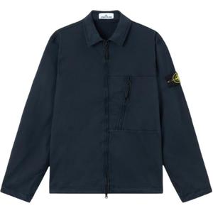 Застёгивающаяся на молнию рубашка с нашивкой-логотипом STONE ISLAND, синий