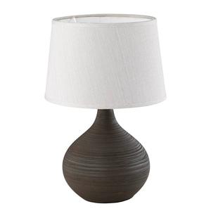 Настольная лампа Trio Martin, ткань / керамика - 1 пламя - белый / коричневый