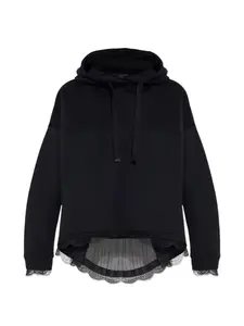 Худи с кружевной отделкой Allsaints, черный