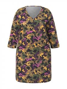 Длинная рубашка оливково-серого цвета Ulla Popken