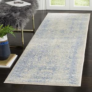 Ковер SAFAVIEH, 77 x 305 см, Adirondack Collection Runner, Ivory & Light Blue, Oriental Distressed дизайн, без линьки и простой в уходе, идеален для помещений с высокой проходимостью в гостиной, спальне (ADR109L)