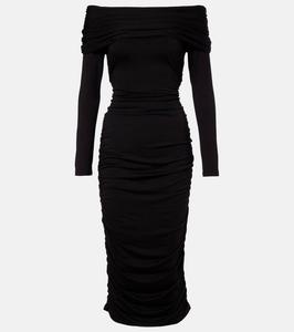 Тине́тт платье миди с баской и открытыми плечами Veronica Beard, Black