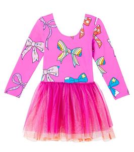 Платье из тюля с принтом Stella McCartney Kids, Fuxia/Multicolor