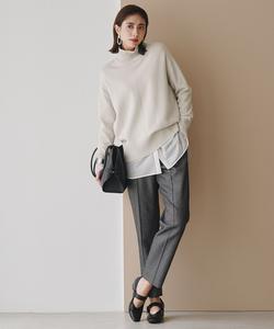 Мягкий вязаный свитер с высоким воротником из смеси кашемира