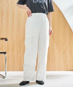 Брюки-карго Suu с вышитым кружевом Coen, цвет Off White