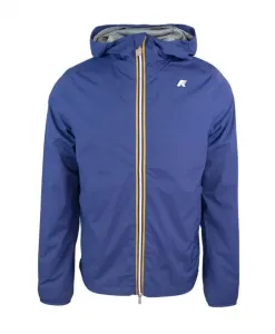 Синяя куртка с капюшоном на молнии K-Way, синий