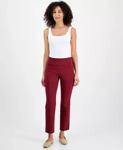 Брюки Petite с кружевными вставками по бокам JM Collection, красный