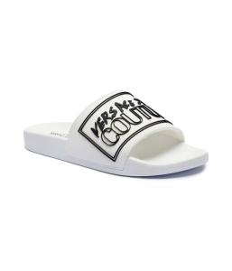 Шлепанцы мужские Versace Jeans Couture с фирменным принтом, белый
