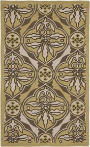 Ковер SAFAVIEH, 77 x 122 см, Chelsea Collection, Brown & Green, ручной работы в стиле French Country из шерсти, идеально для помещений с высокой проходимостью: прихожая, гостиная, спальня (HK715B)