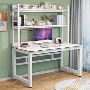 Компьютерный стол Xinmeikai с полками, 140x60x170 см, белая рама + белый в полоску