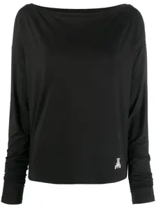 Топ с вырезом-лодочкой и длинными рукавами Patrizia Pepe, черный