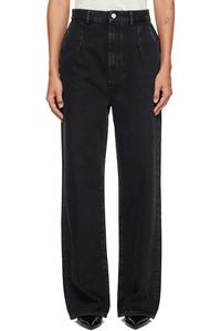 Loulou De Saison Черные плиссированные джинсы Attu LDS