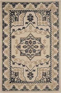 Ковер SAFAVIEH, 122 x 183 см, Restoration Vintage Collection, Ivory & Charcoal, ручной работы из состаренной шерсти, идеально подходит для помещений с высокой проходимостью: прихожая, гостиная, спальня (RVT424A)