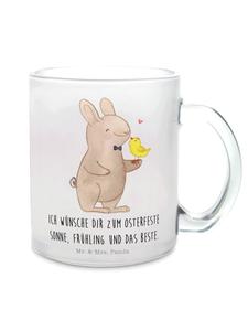 Кружка с изображением зайчика и цыпленка и надписью на прозрачной основе Mr. & Mrs. Panda