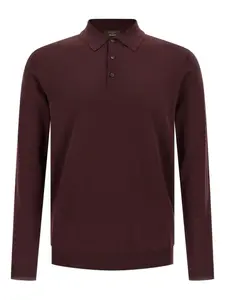 Свитер с воротником поло Zanone, красный