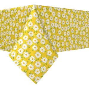 Прямоугольная скатерть, 100% полиэстер, 60х120 дюймов, цветочный дизайн ромашки.