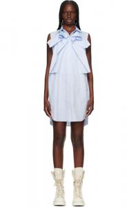 Мини-платье из сине-белого поплина sacai