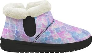 GETELINSENG Женские зимние ботинки утепленные с меховой подкладкой, теплые мягкие плюшевые ботильоны, черные ботинки с противоскользящей подошвой