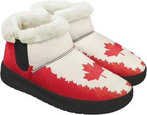 Зимние женские ботинки с меховой подкладкой, подошва EVA, утепленные удобные зимние ботинки для снега, уличные, размер 4,5-14 Chririnla, Red Maple Leaf