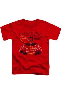 Футболка для малышей Batman "Готов к действию" с коротким рукавом Gildan, красный