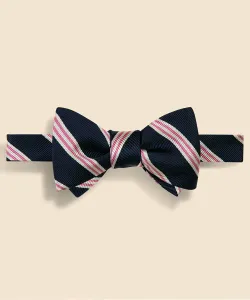 Шелковый мини-галстук-бабочка BB#1 в полоску, изготовлен в США.