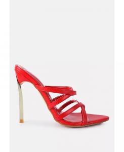 Женские босоножки на шпильке с ремешками для ночного клуба London Rag, красный