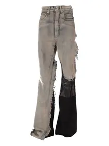 Джинсы bootcut с прорезями Rick Owens, серый