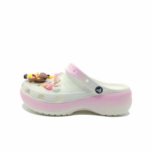 Crocs Классические женские сабо на платформе, коллекция Cloud Rainbow Sugar MH Plan Clogs, розовые