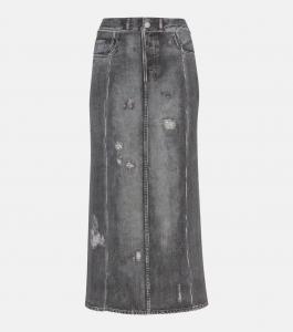 Джинсовая юбка миди Acne Studios, цвет vintage black