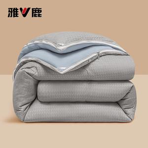 Yalu Комплект одеял с молнией 220х240 см, двойное толстое, вес 4 кг + 8 кг, из соевого волокна, рисунок "гусиная лапка", серый