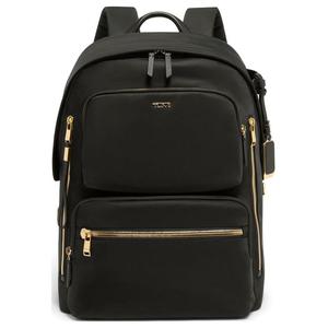 TUMI Путешественница Нейлоновый Рюкзак Женский Черный Золотая Молния