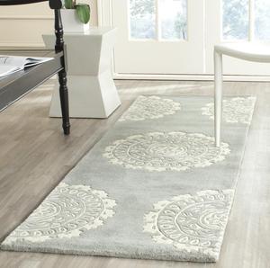 Ковер-дорожка SAFAVIEH, 69 x 275 см, Bella Collection Grey/Ivory BEL122A ручной работы из премиальной шерсти