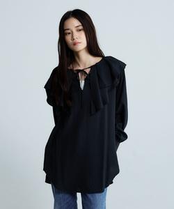 Асимметричная туника с оборками в стиле "скипер" Jeanasis, цвет Black(09)