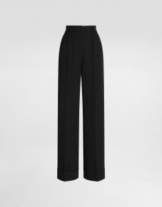 Брюки из шерстяной габардины Dolce & Gabbana, черный