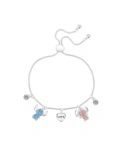 Браслет-Боло «Лило и Стич» с изображением ангела любви из кубического циркония Disney, silver