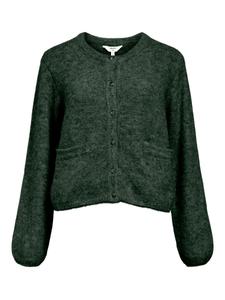 Вязаный кардиган OBJECT Saggia, зеленый