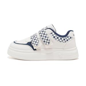 HUANQIU Женские скейтерские кроссовки из синтетической кожи, низкие, легкие, бежевые и темно-синие