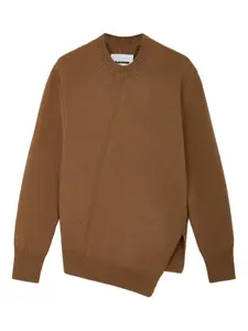 Асимметричный шерстяной свитер Jil Sander, коричневый