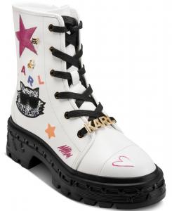 Женские ботильоны Lamprini Ikonic на шнуровке KARL LAGERFELD PARIS, Bright White