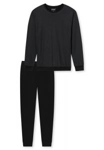 Мужская пижама-двойка Комплект - длинный, круглый вырез, с рисунком uncover by SCHIESSER, черный