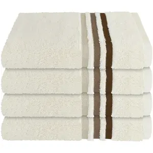 Полотенца Skyline Color из 100% хлопка с элегантной полосатой каймой MADE IN GREEN by OEKO-TEX Schiesser, кремовый