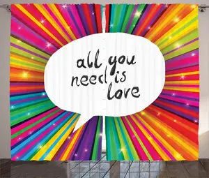 Яркая штора ABAKUHAUS в деревенском стиле, с цитатой в стиле хиппи и ретро, универсальные ленточные шторы для гостиной с петлями и крючками, 280 x 225 см, белая Abakuhaus