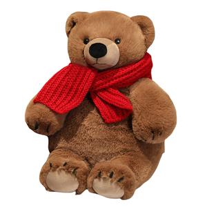 Очаровательные большие плюшевые мишки, высота 33см/55см Tak Bebe, коричневый/красный