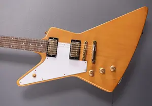 Epiphone 1958 Korina Explorer (белый пикгард) для левшей - состаренный натуральный цвет
