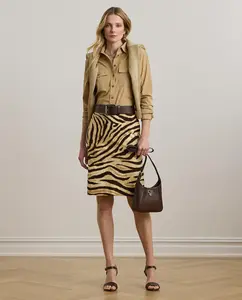 Юбка-труба с принтом Lauren Ralph Lauren, кремовый