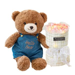 Плюшевая кукла медведь в комбинезоне высота 25cm/38cm/50cm KUMAOYA