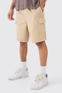 Шорты-карго BoohooMAN с эластичной резинкой на талии, stone