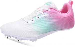 Мужские и женские кроссовки для легкой атлетики, детские и подростковые шиповки для бега и прыжков, профессиональная обувь для мальчиков и девочек Donfaauk, розовый